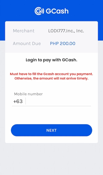 Step 3: Members log in to their GCash account.