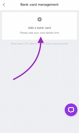 Step 3: Member clicks on "Add a bank card".